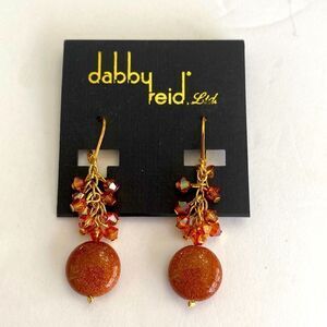 Dabby reid cinnamon color gold sparkle bead iridescent orange crystals